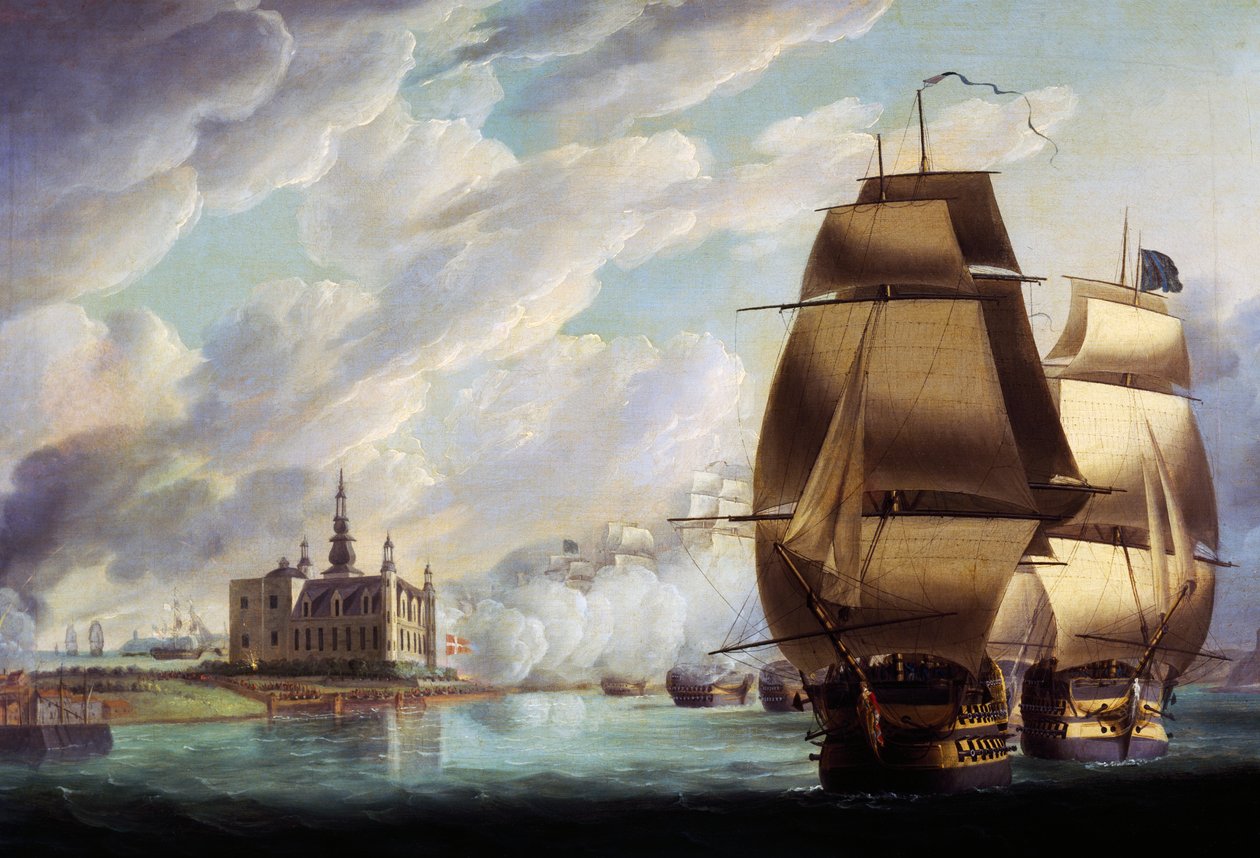 Nelson Forcing Passage of Sound, 30. března 1801, před bitvou u Kodaně, R. Dodd, olej na plátně, 61x91,4 cm, Velká Británie od Robert Dodd