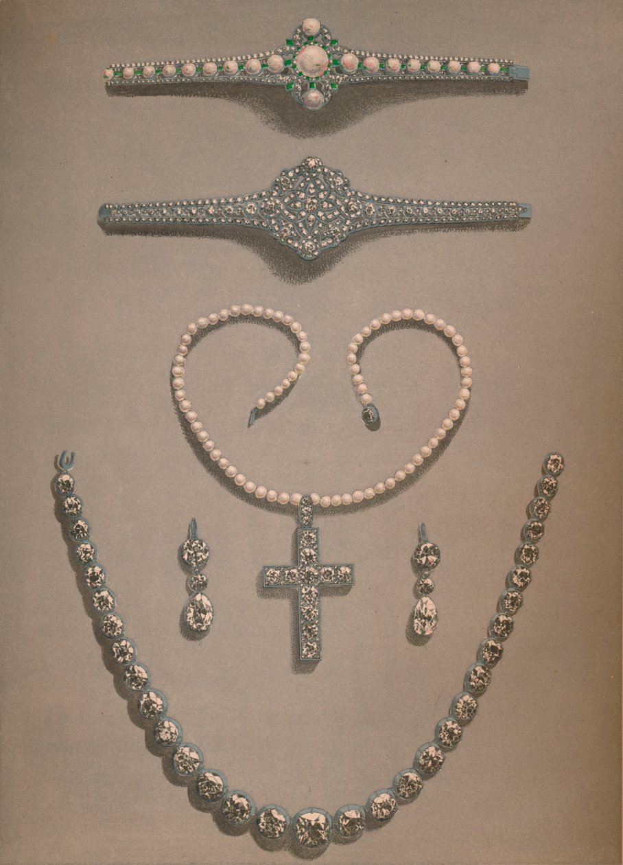 Náhrdelník, náušnice, náramky Svatební dary darované Alexandre Dánské, 1863 od Robert Dudley