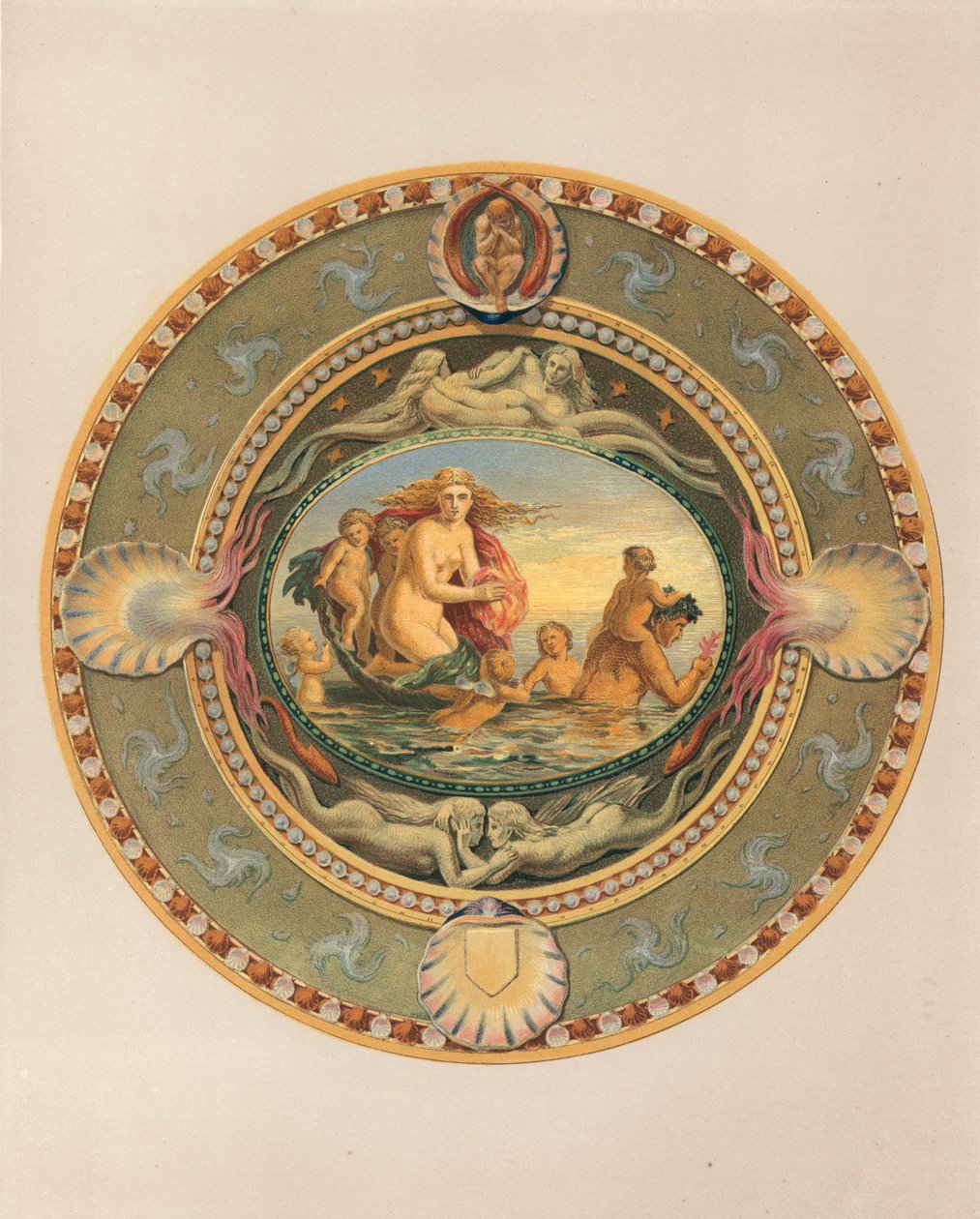 Plošina z majolikového nádobí, darovaná hrabětem z Mount Edgecumbe (chromolit) od Robert Dudley