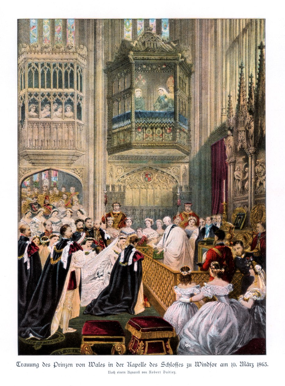 Svatba princezny Alexandry a prince Edwarda, kaple svatého Jiří ve Windsoru, 10. března 1863, 1. od Robert Dudley