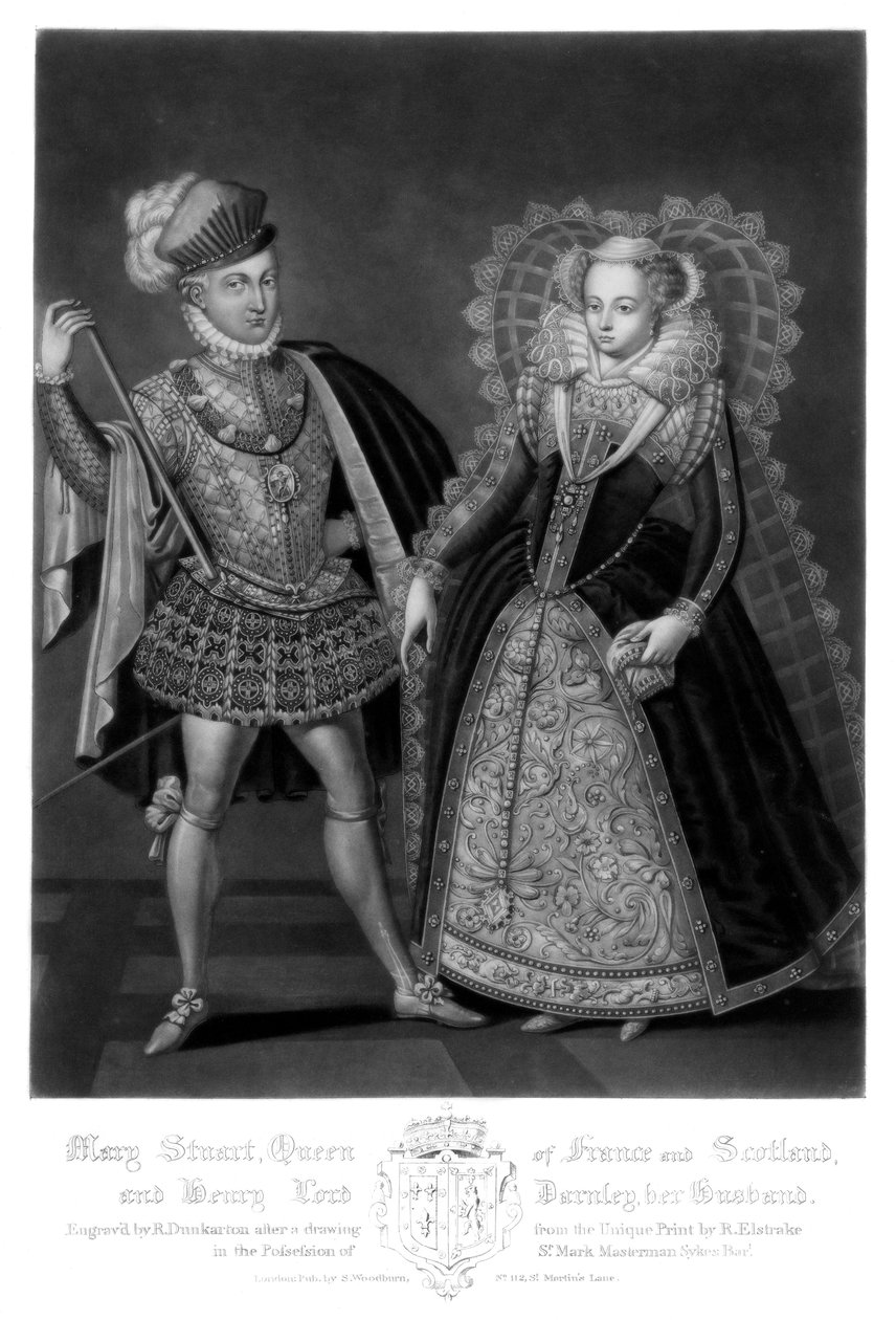 Mary Stuartovna, královna Francie a Skotska, a Henry Lord Darnley, její manžel, 1816. od Robert Dunkarton