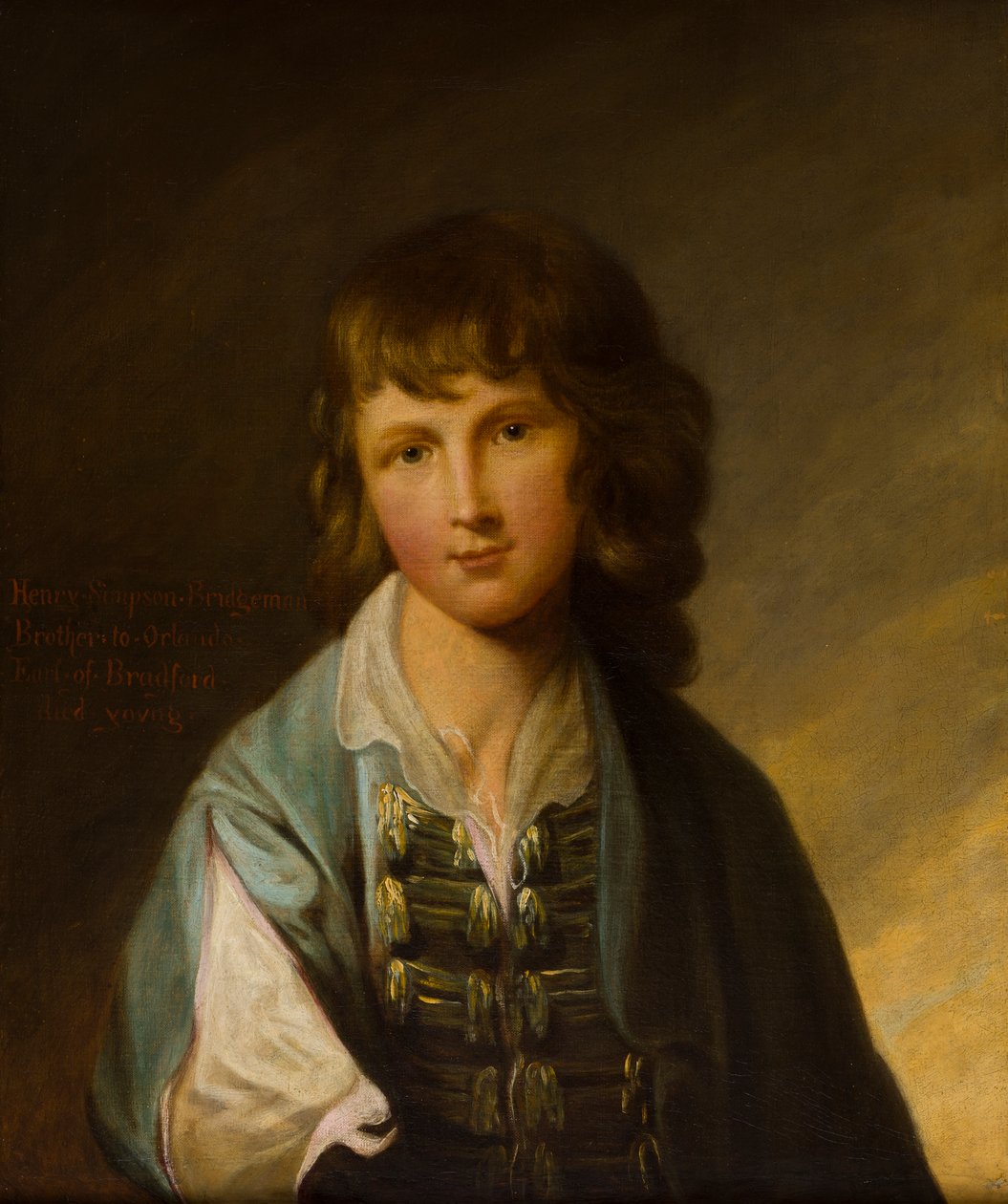 Portrét Henryho Simpsona Bridgemana (1757-1782) jako chlapce, kolem 1767-77 (olej na plátně) od Robert Edge Pine