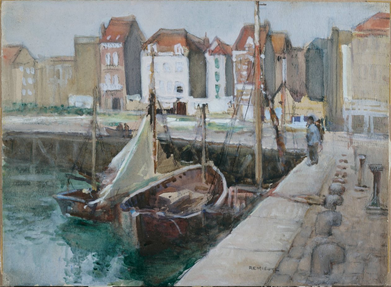 Blankenberge, Belgie (tužka a akvarel na papíře) od Robert Ernest McEune