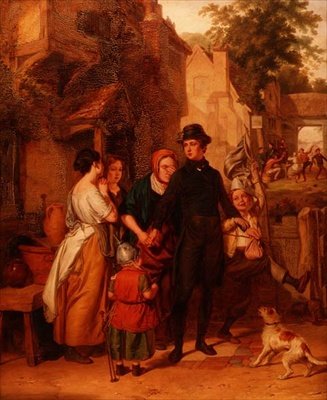 Rozloučení - rekrut opouštějící svou rodinu od Robert Farrier