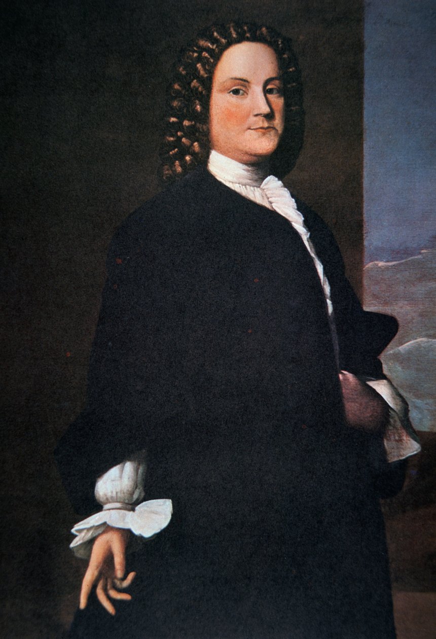 Benjamin Franklin ve svých 40 letech (barevné lito) od Robert Feke