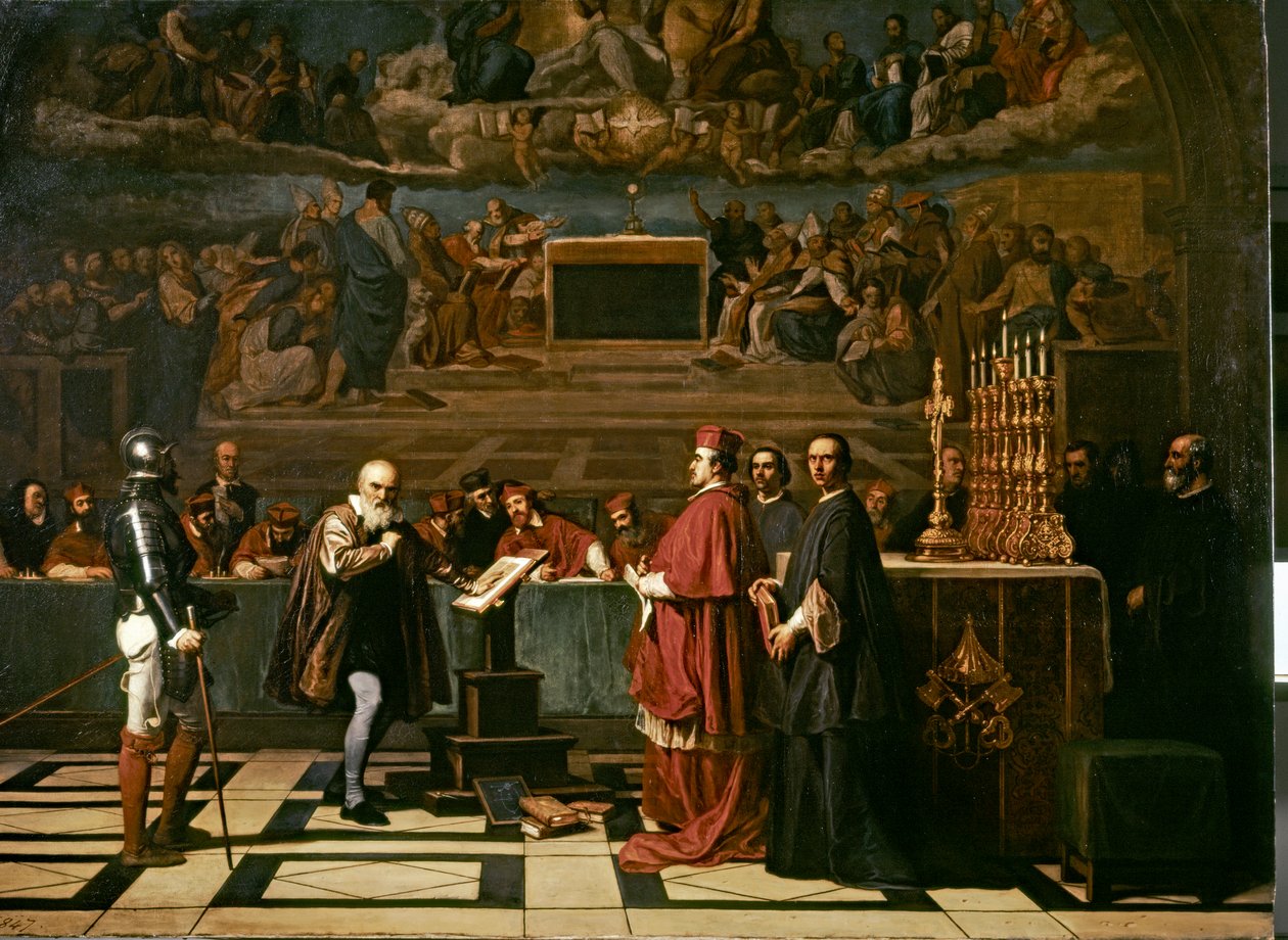 Galileo před Svatým oficiem v roce 1632, 19. století (olej na plátně) od Robert Fleury