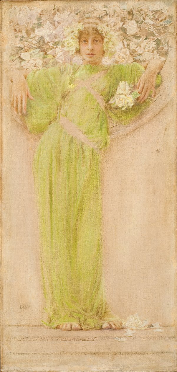 Věnec růží (červen) 1897 (olej, pastel a tužka na plátně) od Robert Frederick Blum