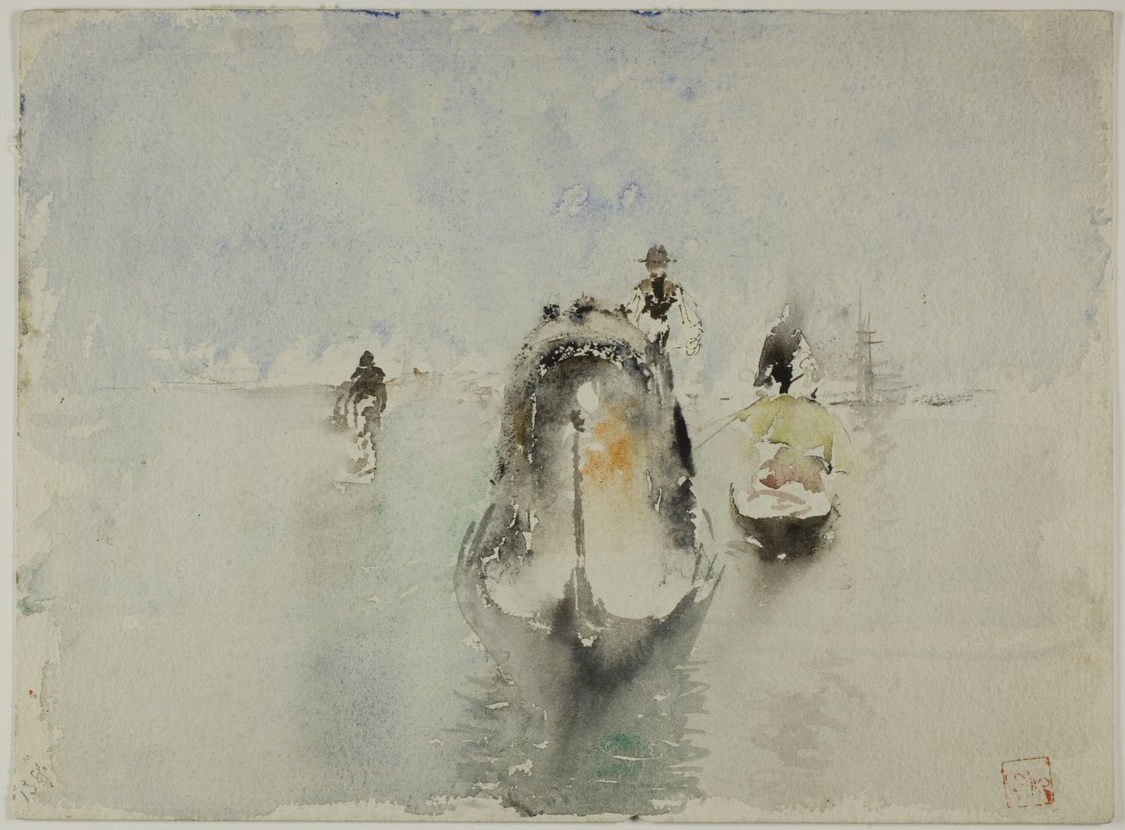 Gondoly, Canal Grande, Benátky od Robert Frederick Blum