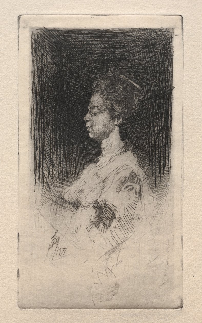 Profilová hlava japonské dívky, 1879. od Robert Frederick Blum
