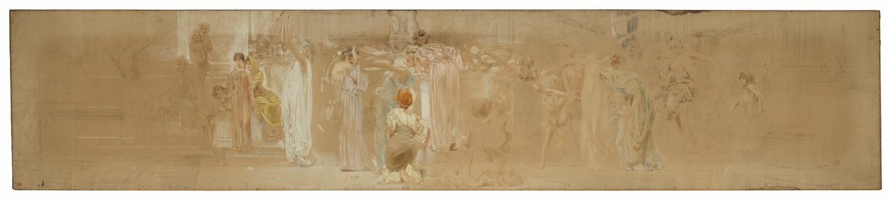 Studie na procesí, „Vintage Festival“, Mendelssohn Glee Club, New York, NY od Robert Frederick Blum