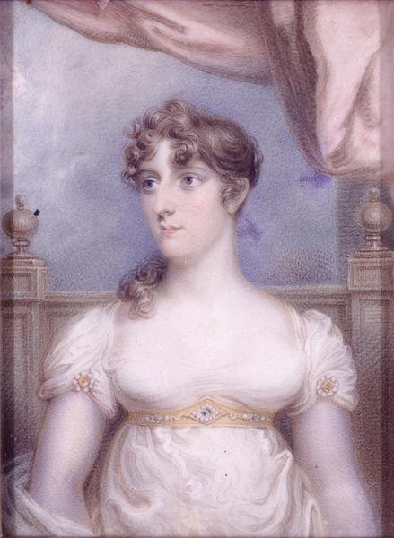 Paní Robert Fultonová, asi 1810-15 (akvarel na slonovině) od Robert Fulton