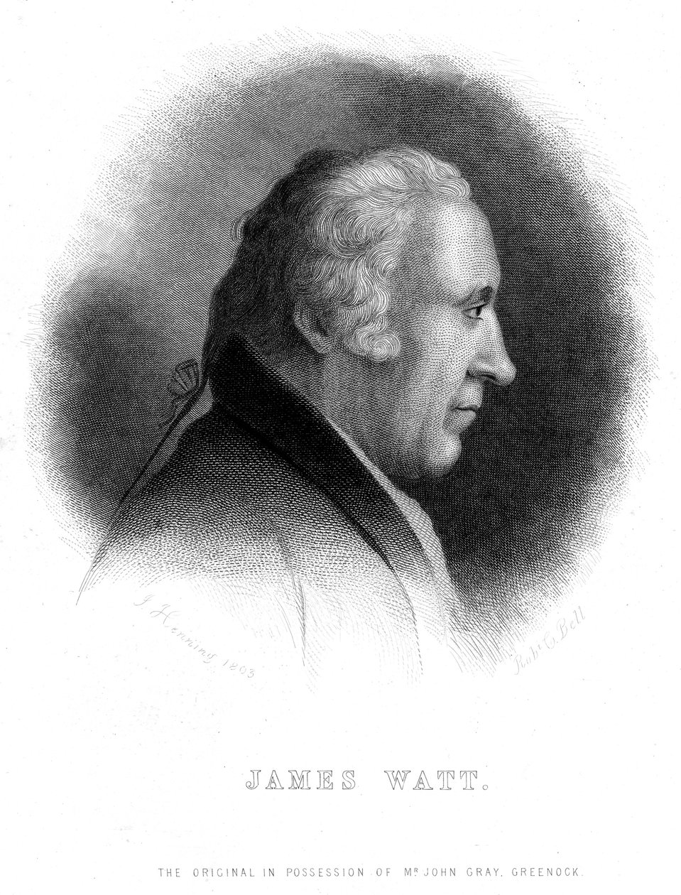 James Watt, skotský inženýr, 19. století od Robert G. Bell