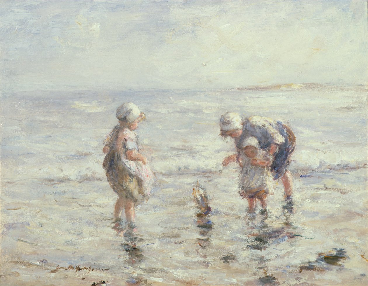 Plachtění na lodi od Robert Gemmell Hutchison