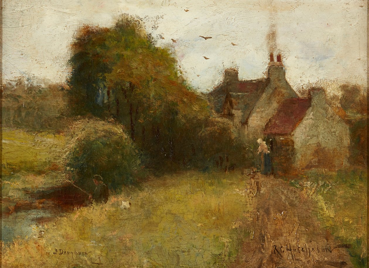 Chata (olej na plátně) od Robert Gemmell Hutchison