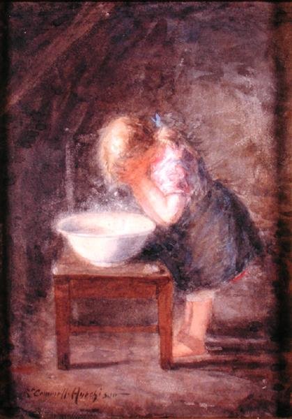 The Morning Wash, cca 1900 (akvarel na papíře) od Robert Gemmell Hutchison