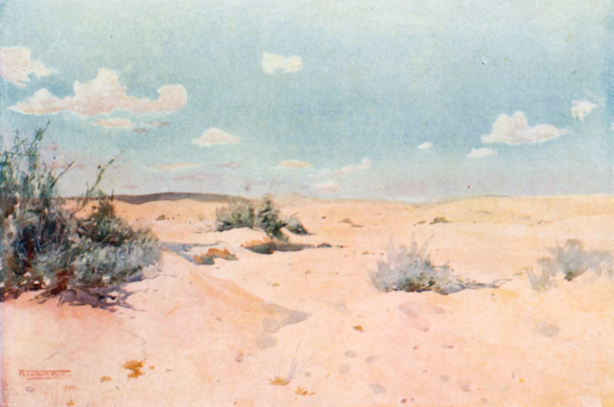 Pouštní studie v Tel-el-Kebíru (barevná litografie) od Robert George Talbot Kelly