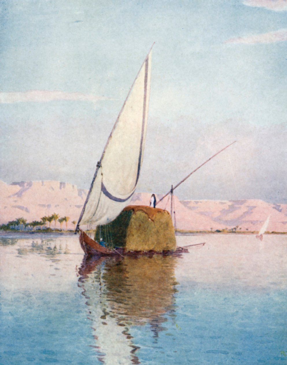 Loď Tibbin na Nilu (barevná litografie) od Robert George Talbot Kelly