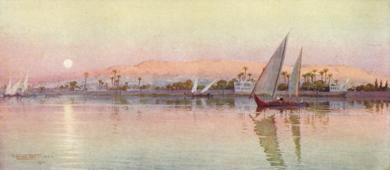 Káhira od řeky-večer, c1880, 1904 od Robert George Talbot Kelly