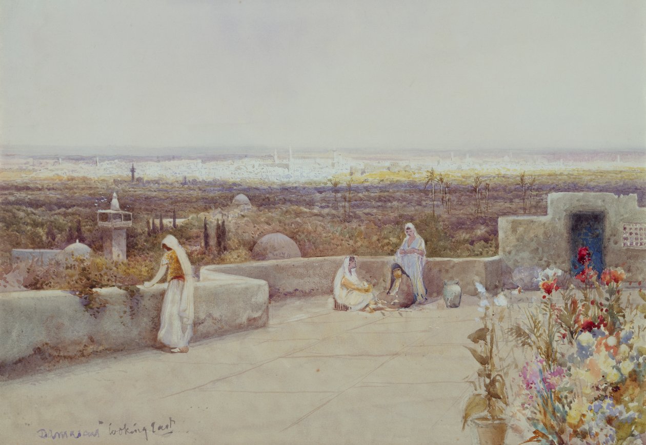 Damašek při pohledu na východ (akvarel) od Robert George Talbot Kelly