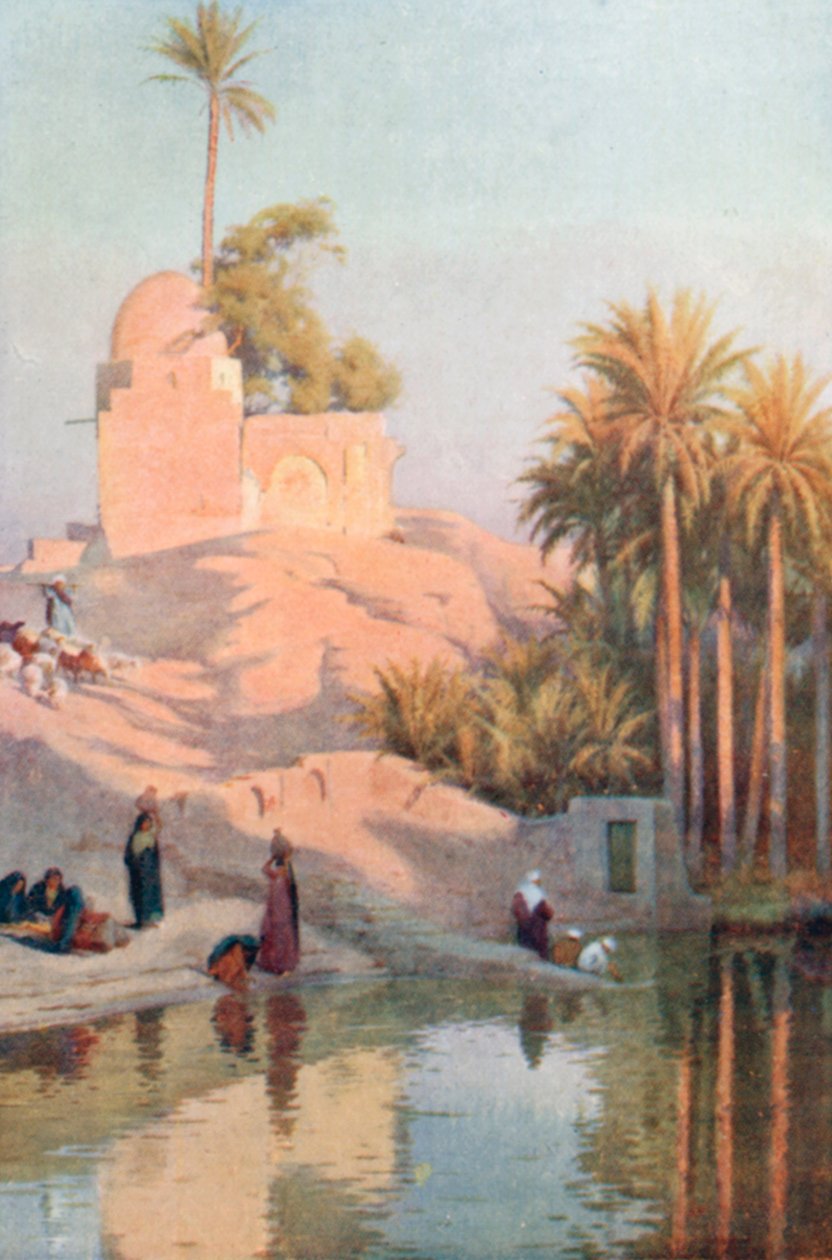 V oáze Fayum (barevná litografie) od Robert George Talbot Kelly