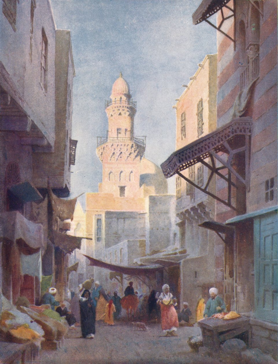 Gamalieh a mešita sultána Babaase, Káhira, c1880, 1904 od Robert George Talbot Kelly