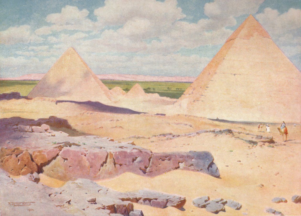 Pyramidy v Gizeh z pouště, c1880, 1904 od Robert George Talbot Kelly