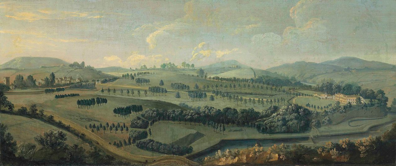 Pohled na Gisburne Park, Yorkshire a park od Robert Griffier