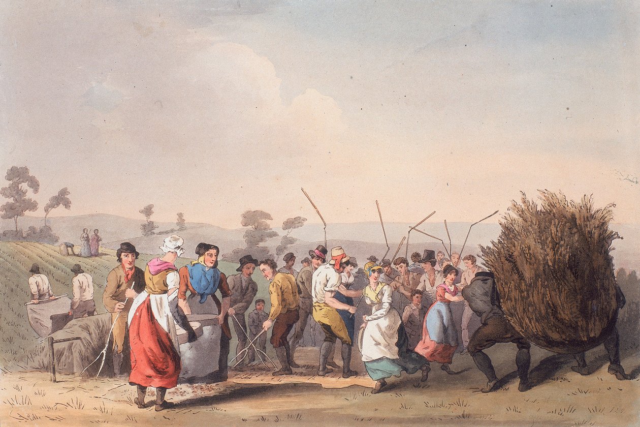 Mlácení řepky, 1. listopadu 1813 od Robert Havell