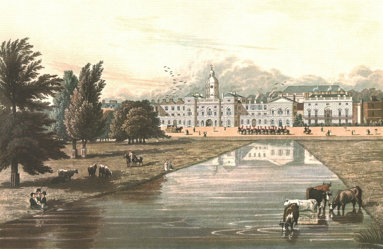 The Horse Guards & Melbourne House, c1821 od Robert Havell