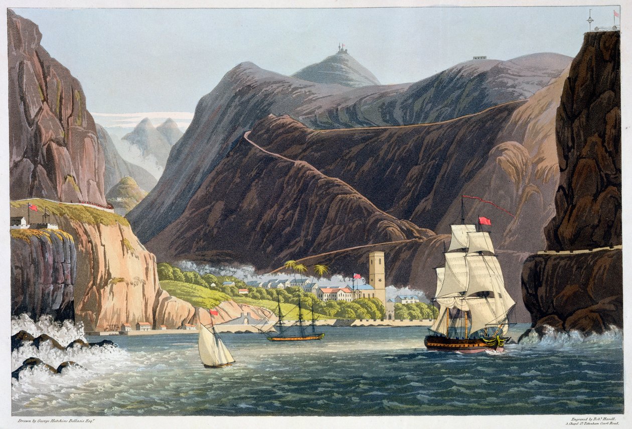 Cesty, Svatá Helena, 1815 od Robert Havell