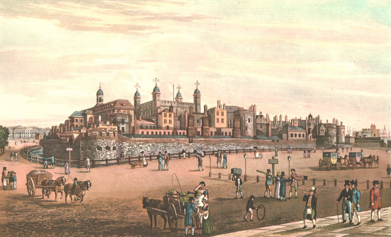 Tower of London, c1821. od Robert Havell