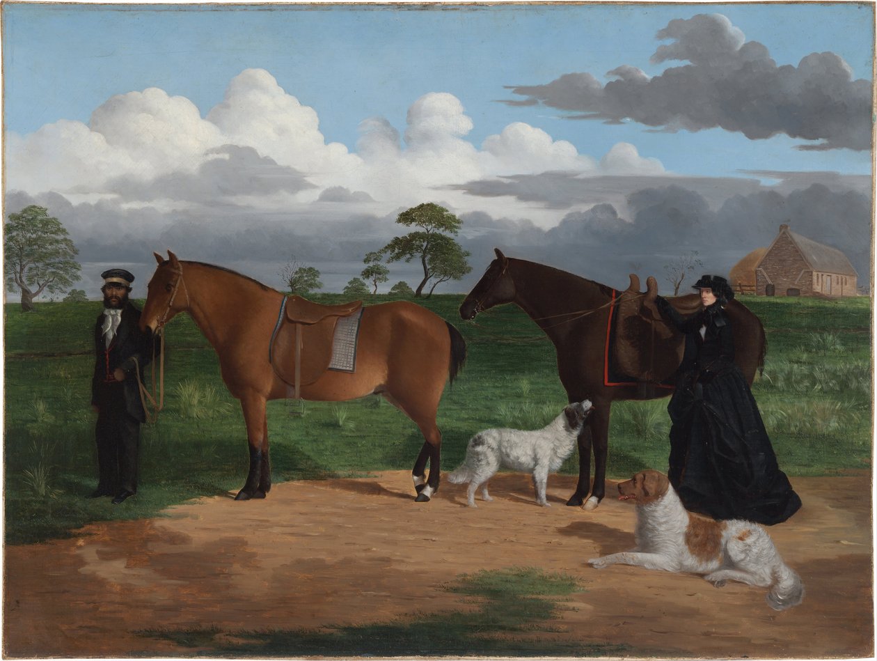 Paní Adolphus Sceales s Black Jimmie na stanici Merrang, 1856 od Robert Hawker Dowling