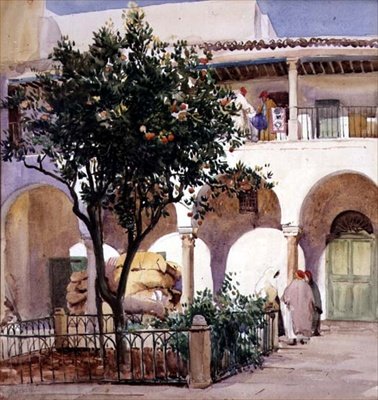 Nádvoří v Maroku (akvarel na papíře) od Robert Hawthorn Kitson