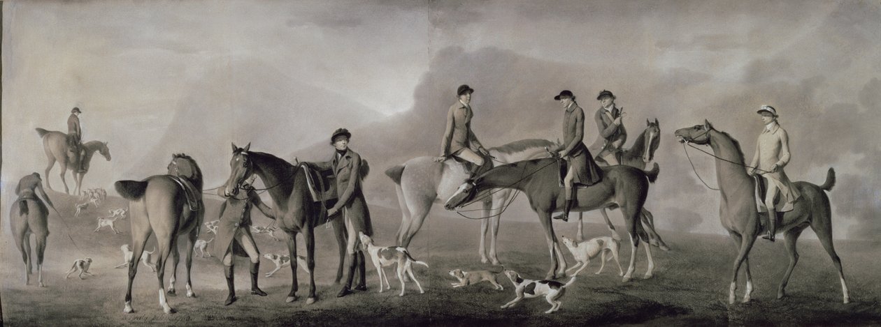 Tom Conolly z Castletown Hunting with his Friends, 1769 (pastel, křída a kvaš na papíře) od Robert Healy