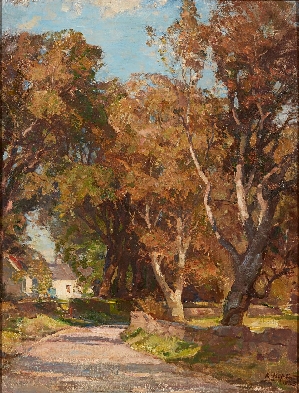 Silnice poblíž Colvend Manse, Dalbeattie (olej na plátně) od Robert Hope