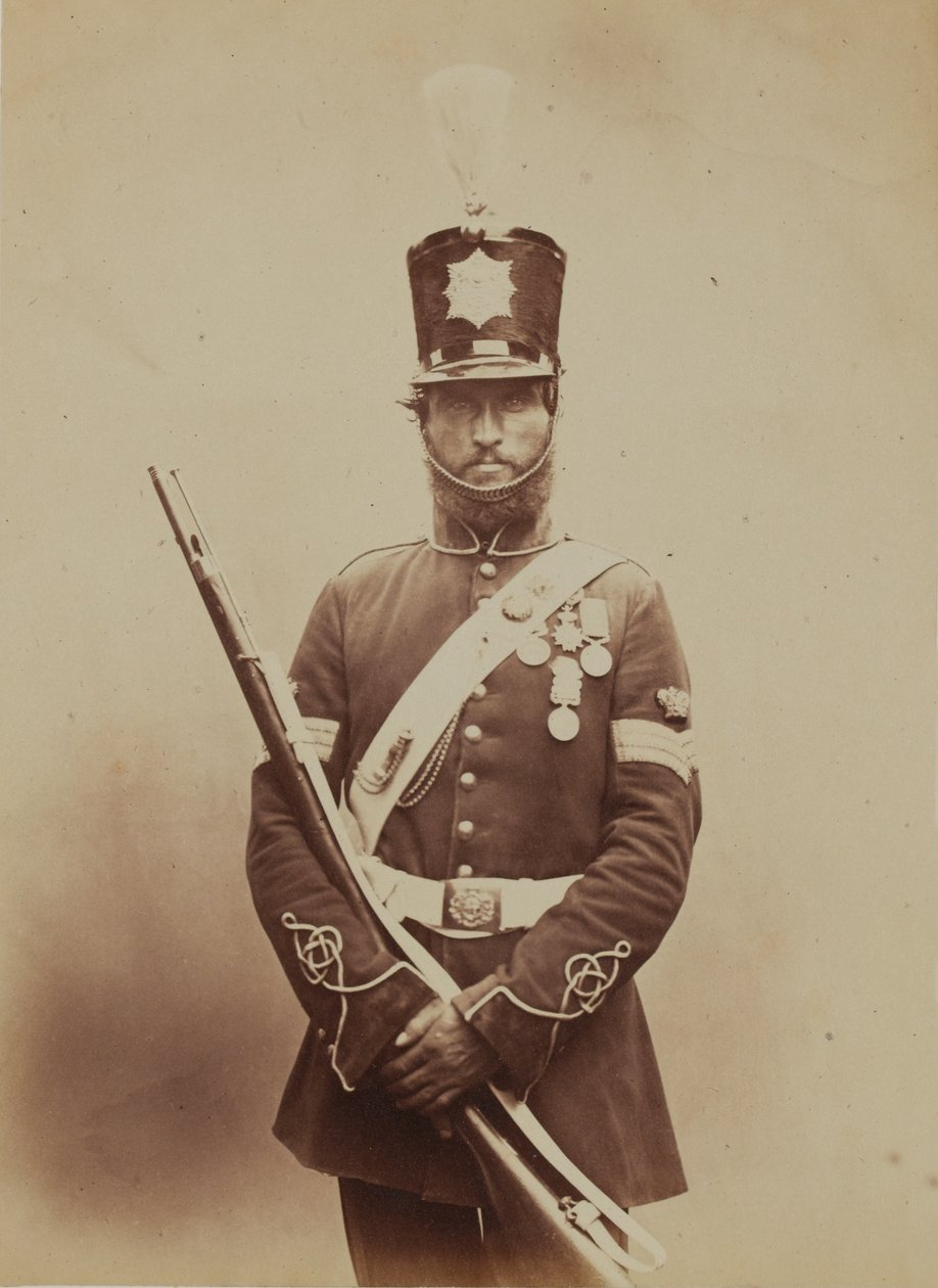 Barevný seržant John Paul, Royal Sappers and Miners, 1856 (sépiová fotografie) od Robert Howlett