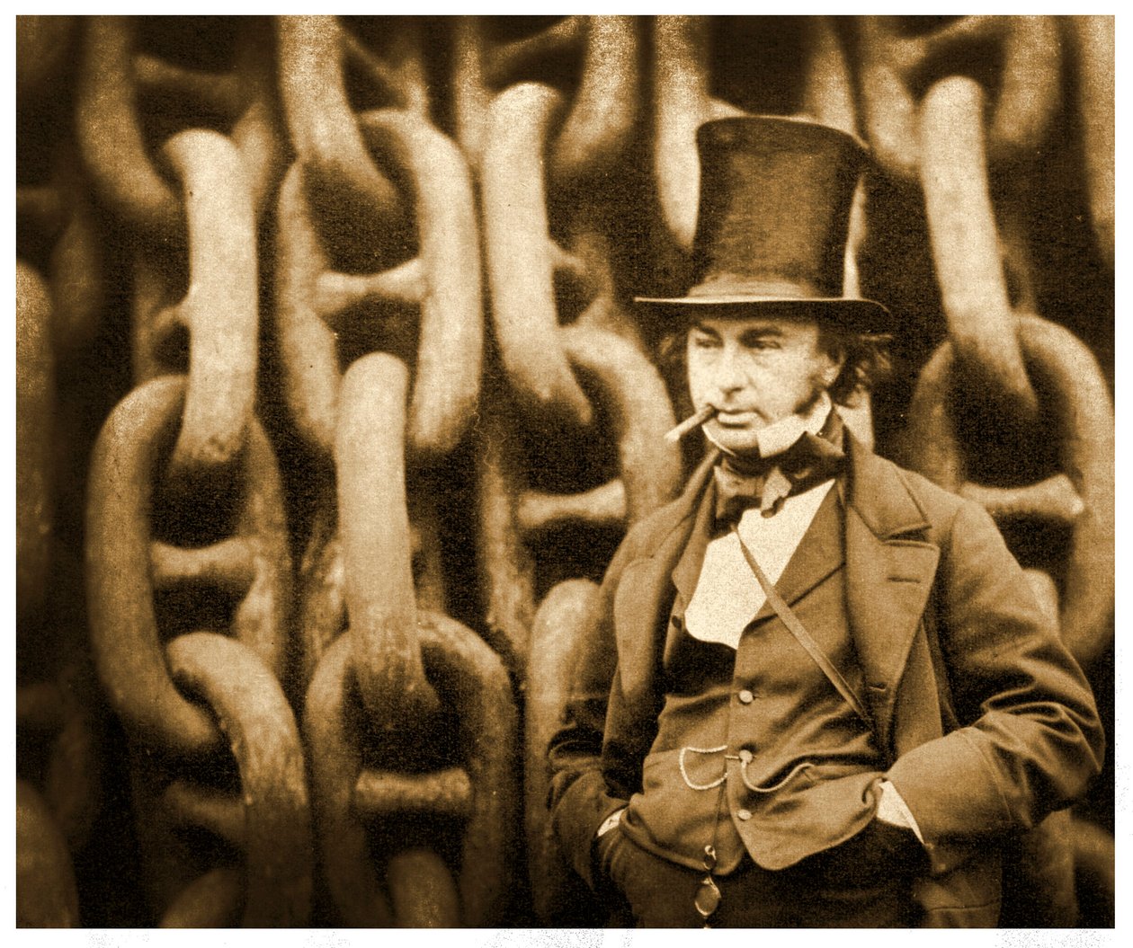 Isambard Kingdom Brunel vypuštěním řetězů SS Great Eastern, 1857 od Robert Howlett