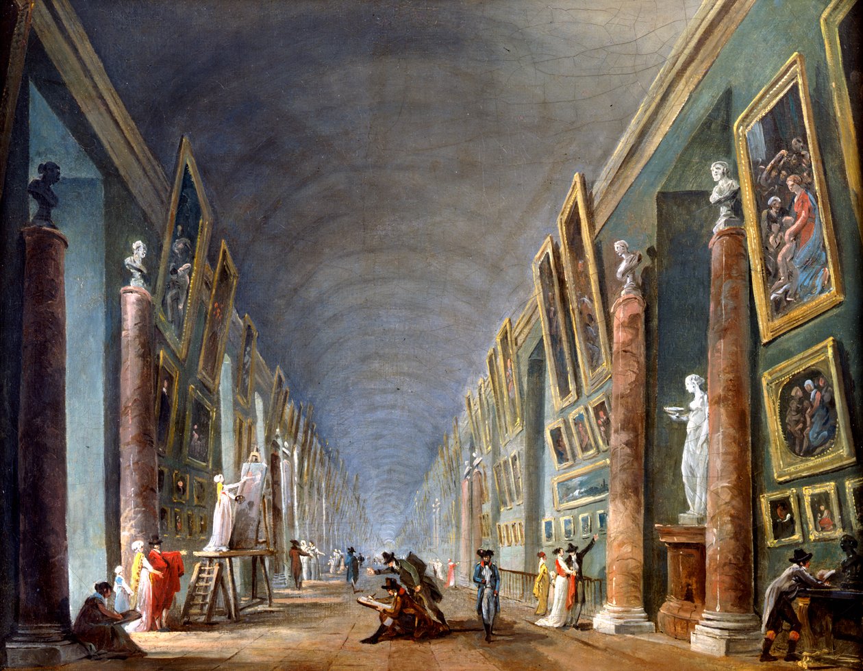 "Velká galerie, Louvre, Paříž", 1801-1805 od Robert Hubert