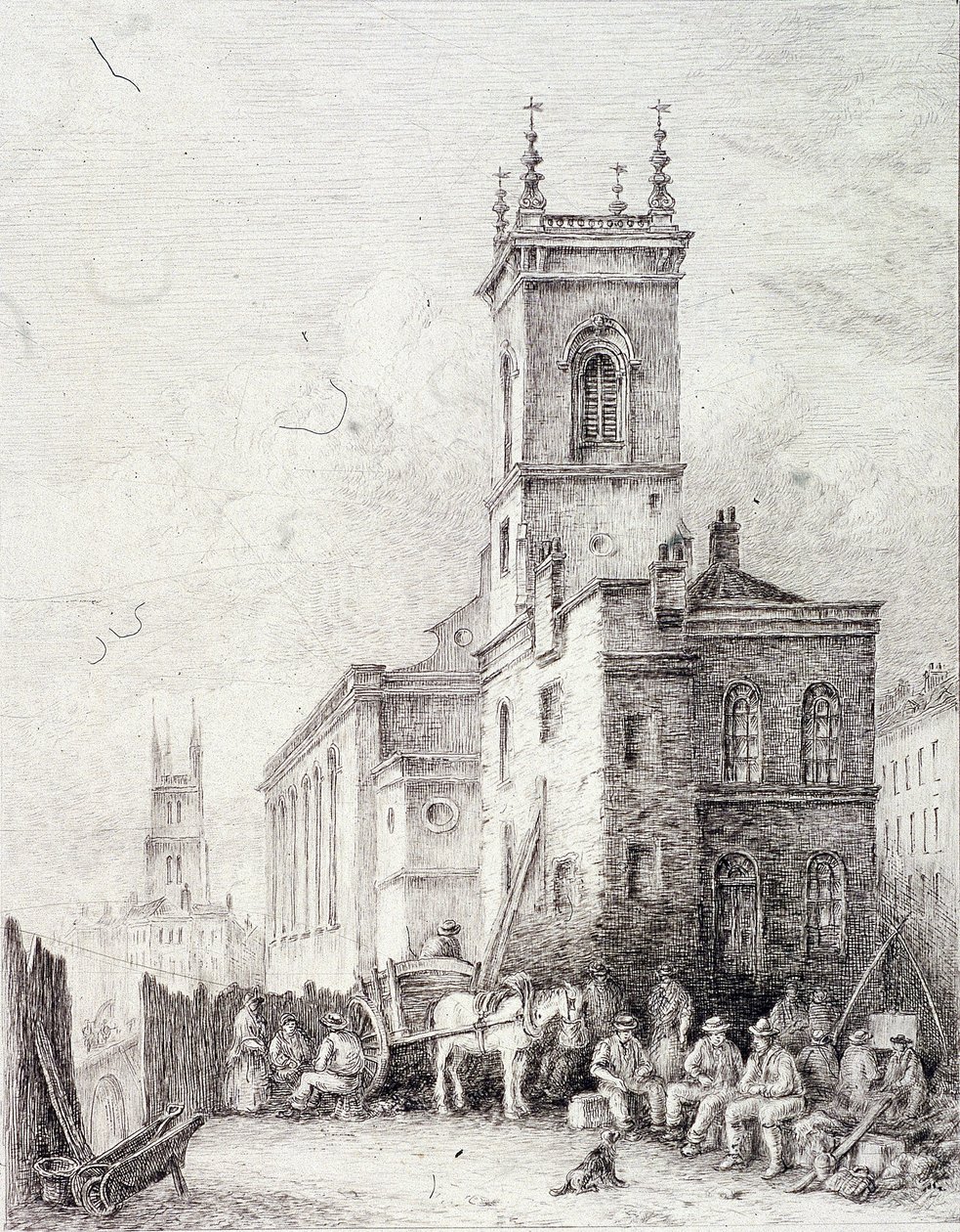 Holborn viadukt, Londýn, c1865 od Robert Kent Thomas