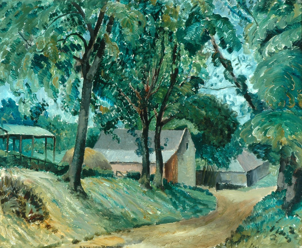 A Cotswold Farm, cca 1934-35 (olej na palubě) od Robert Kirkland Jamieson