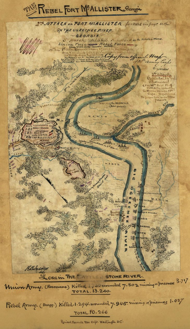 2. útok na pevnost McAllister na řece Ogeechee, Georgia LOC gvhs01.vhs00278 od Robert Knox Sneden