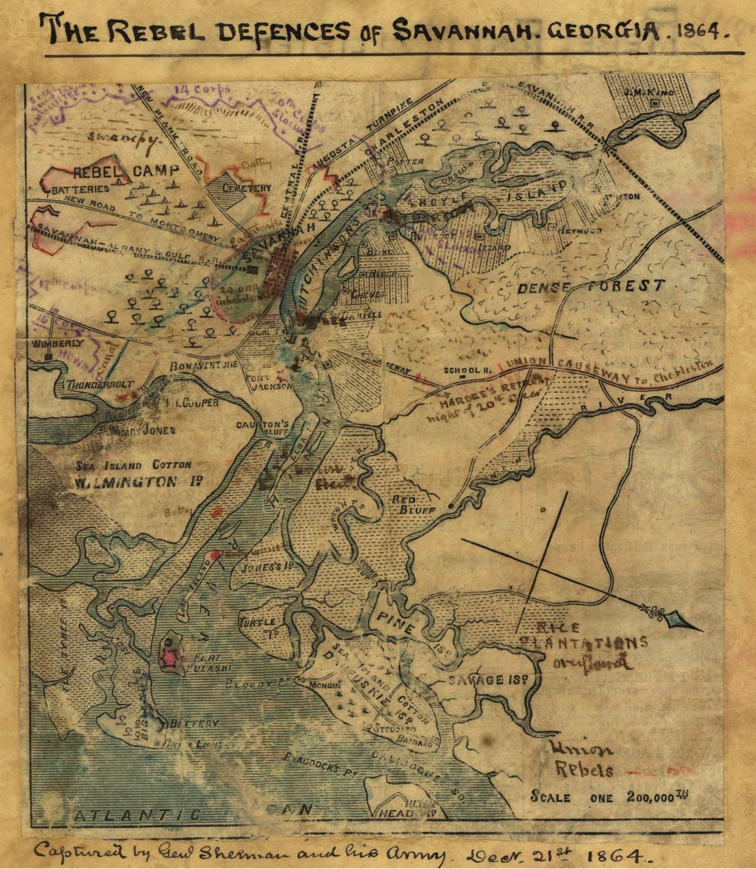 Útok na Ft. Pulaski Savannah, Georgia, duben 1862. LOC gvhs01.vhs00277 od Robert Knox Sneden