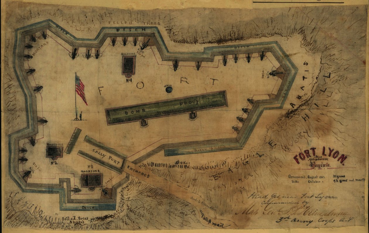 Fort Lyon, poblíž Alexandrie, Virginie LOC gvhs01.vhs00285 od Robert Knox Sneden