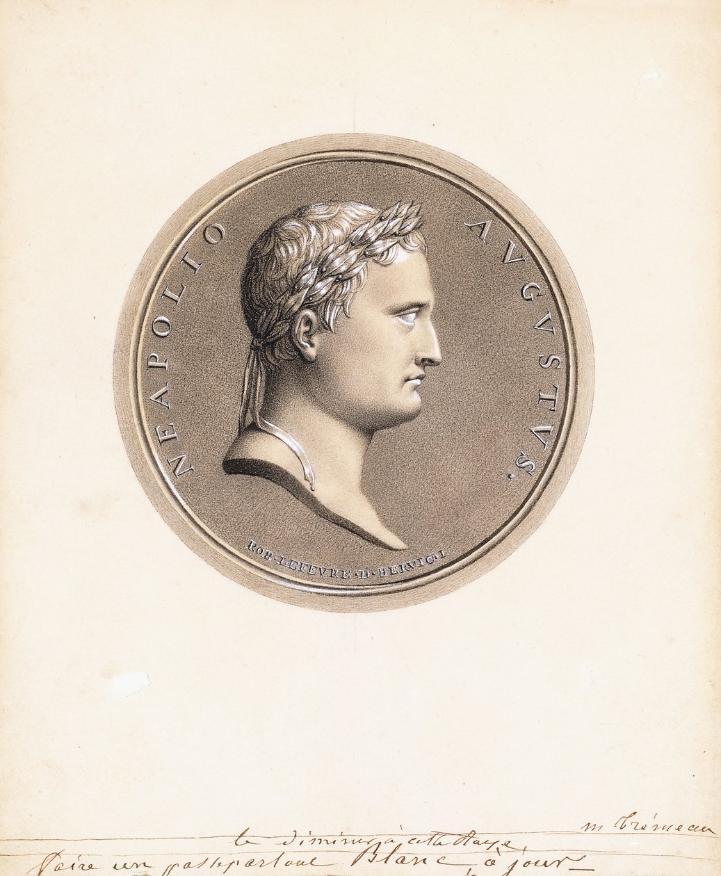 Císař Napoleon I., v profilu vpravo - Návrh na medaili od Robert Lefevre