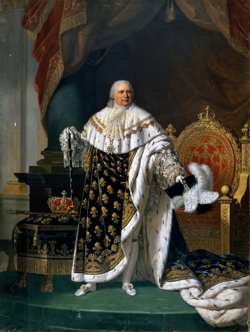 Portrét Ludvíka XVIII 1755-1824 v korunovačním rouchu od Robert Lefevre