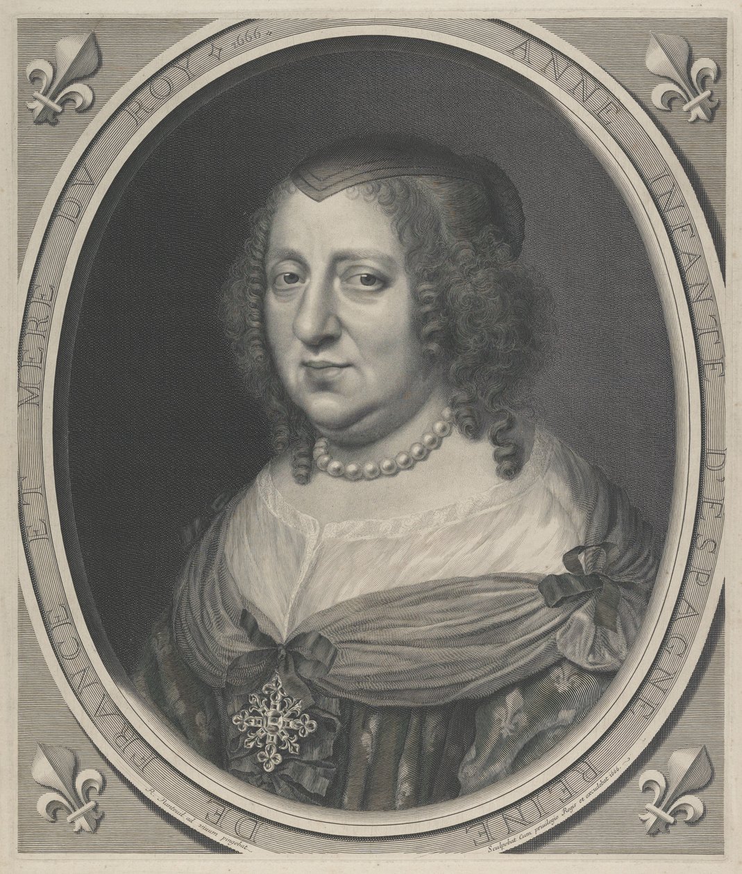 Anna Rakouská, francouzská královna (1601–1666) od Robert Nanteuil