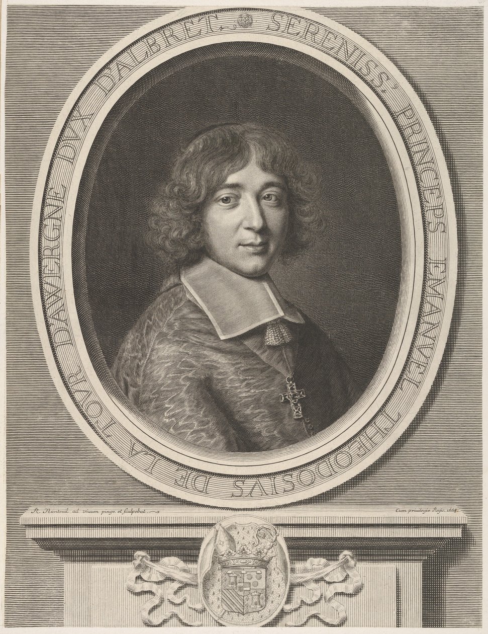 Emmanuel-Théodose de La Tour dAuvergne, kardinál z Bouillonu, 1668. od Robert Nanteuil