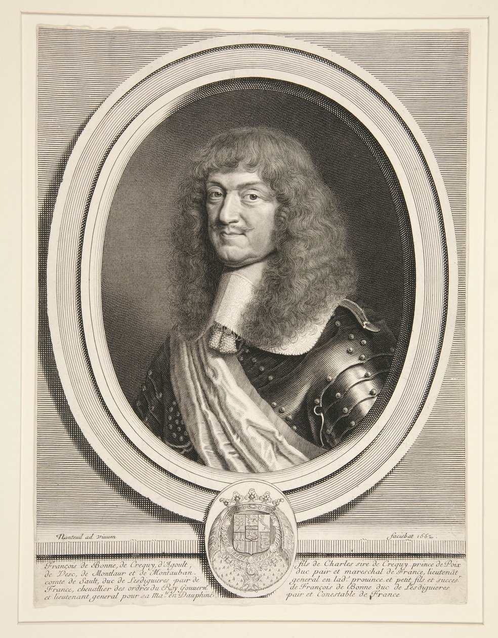 Francois de Bonne, Le Mar?chal de Cr?qui, duc de Lesdigui?res (maršál Cr?qui, vévoda z Lesdigui?res) (1624-1687) od Robert Nanteuil