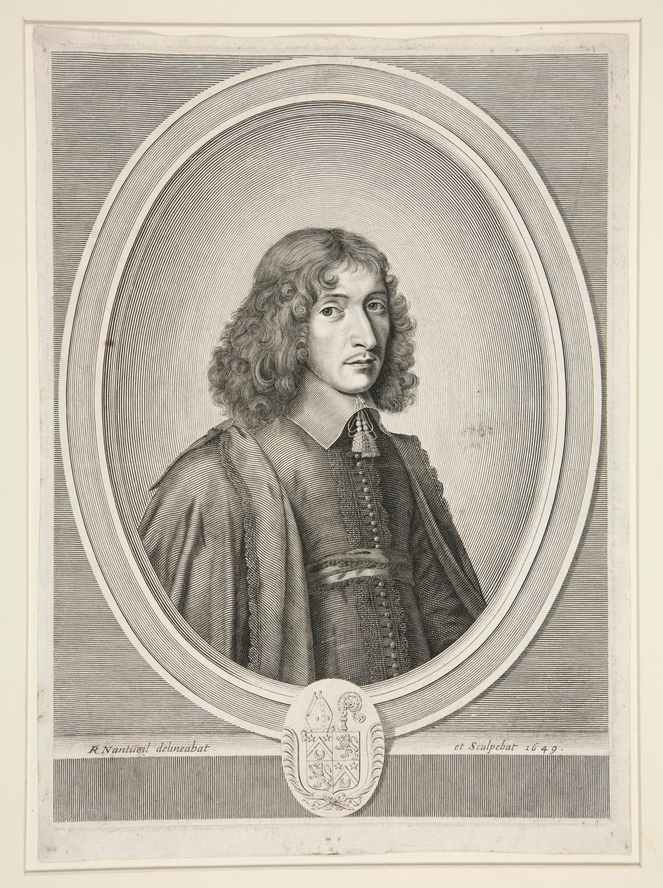 François Mol?, opat? ze Sainte-Croix de Bordeaux, poté Ma?tre des Requ?tes (opat ze Sainte-Croix z Bordeaux, poté mistr žádostí) (1625-1712) od Robert Nanteuil