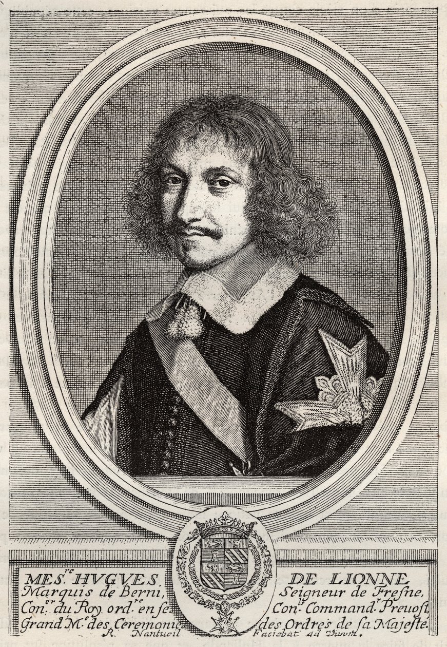 Hugues de Lionne (1611 - 1671), markýz de Fresnes, lord z Berny, byl diplomat a ministr státu za Ludvíka XIV. Rytina Roberta Nanteuila. Soukromá sbírka. od Robert Nanteuil